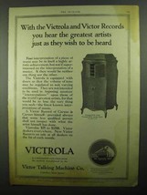 1920 Victor Victrola XVII Ad - Greatest Artists - £14.54 GBP