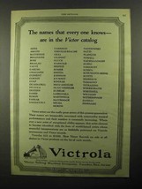 1922 Victor Victrola Ad - Names Every One Knows - £14.53 GBP