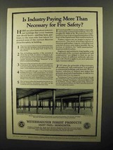 1922 Weyerhaeuser Forest Products Ad - Fire Safety - £14.50 GBP