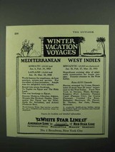 1922 White Star Line Ad - Winter Vacation Voyages - $18.49
