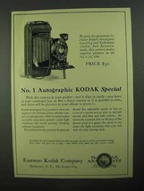 1923 No. 1 Autographic Kodak Special Camera Ad - $18.49