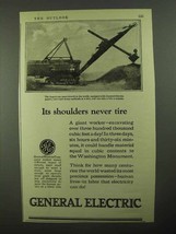 1923 General Electric Ad - Its Shoulders Never Tire - £14.50 GBP