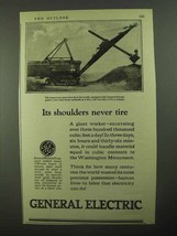 1923 General Electric Ad - Its Shoulders Never Tire - £14.46 GBP