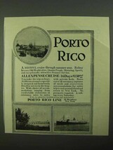 1923 Porto Rico Line Cruise Ad - £14.65 GBP