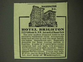 1925 Hotel Brighton Ad - Washington D.C. - £14.57 GBP