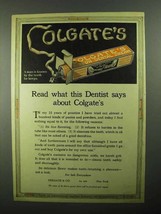 1921 Colgate's Toothpaste Ad - Read What Dentist Says - $18.49