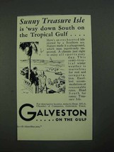 1931 Galveston Texas Ad - Sunny Treasure Isle - £14.46 GBP