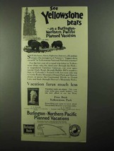1922 Burlington Northern Pacific Railroad Ad - Bears - £14.78 GBP
