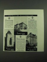 1931 Savoy-Plaza, Plaza and Copley-Plaza Hotels Ad - £14.78 GBP