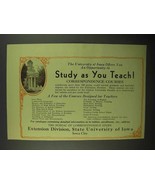 1932 State University of Iowa Ad - Study As You Teach - £14.78 GBP