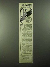 1922 Santa Fe Railroad Ad - No Winter This Winter - £14.53 GBP