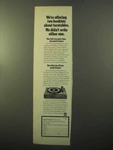 1970 Dual 1219 Turntable Ad - We Didn&#39;t Write Either - $18.49