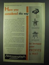 1931 Addressograph Company Ad - Considered This Way - £14.74 GBP