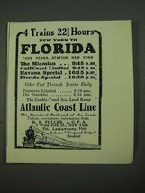 1931 Atlantic Coast Line Railroad Ad - New York Florida - £14.50 GBP