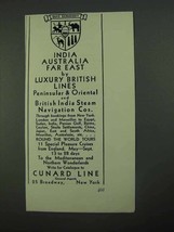 1931 Cunard Line Ad - India Australia Far East - £14.81 GBP