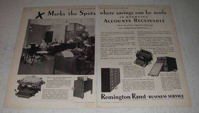Primary image for 1931 Remington Rand Ad - Safe-Ledger File, Kardex +