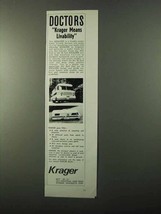 1971 Krager Motor Homes Ad - Doctors Means Livability - $18.49