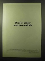 1970 American Cancer Society Ad - Scare You to Death - $18.49