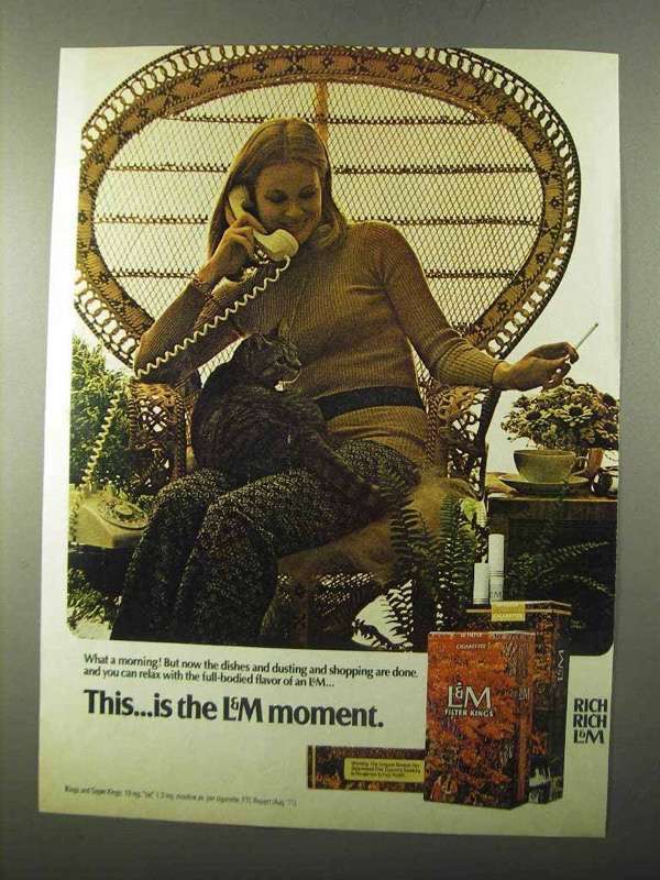 Primary image for 1971 L&M Cigarettes Ad - This is the L&M Moment