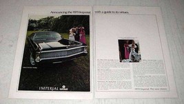 1970 Chrysler Imperial LeBaron Four-Door Hardtop Ad - £14.76 GBP
