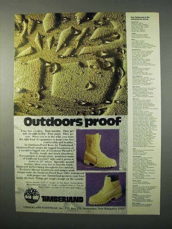 1975 Timberland Boots Ad - Outdoors Proof - £14.62 GBP