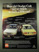 1976 Dodge Colt Carousel and Colt GT Car Ad - £14.62 GBP