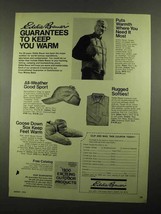 1976 Eddie Bauer Ad - Sportsman&#39;s Cap, Goose Down Vest - $18.49