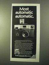 1970 Kodak Instamatic 814 Camera Ad - Automatic - $18.49
