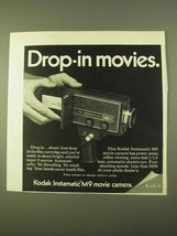 1970 Kodak Instamatic M9 Movie Camera Ad - Drop-In - $18.49