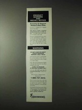1990 Browning Firearms Ad - Warning and Recall Notice - £14.48 GBP