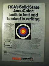 1970 RCA Solid State AccuColor Ad - Built to Last - $18.49