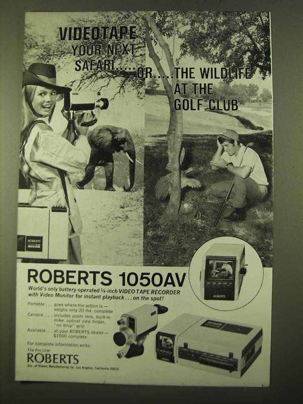 1970 Roberts 1050AV Video Tape Recorder & Monitor Ad - £14.53 GBP