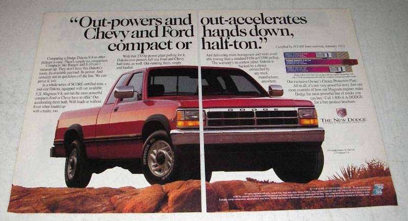 1993 Dodge Dakota LE Club Cab Ad - Out-Powers - $18.49