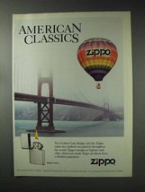 1993 Zippo Cigarette Lighter Ad - American Classics - £14.53 GBP