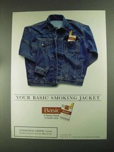 1994 Basic Cigarettes Ad - Your Basic Smoking Jacket - $18.49