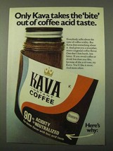 1971 Borden Kava Instant Coffee Ad - Takes Bite Out Of - $18.49