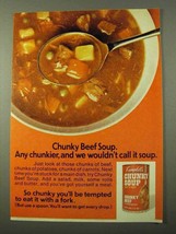 1971 Campbell's Chunky Beef Soup Ad - Any Chunkier - $18.49