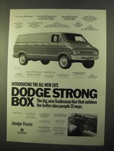 1971 Dodge Tradesman Van Ad - Strong Box - $18.49