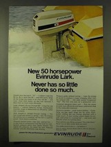 1971 Evinrude 50hp Lark Outboard Motor Ad - So Little - £14.73 GBP