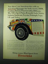 1971 Firestone Mini Sport Tire Ad - American Warranty - $18.49