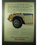 1971 Firestone Mini Sport Tire Ad - American Warranty - £14.78 GBP