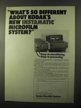 1971 Kodak Instamatic Microfilm System Ad - Different - $18.49