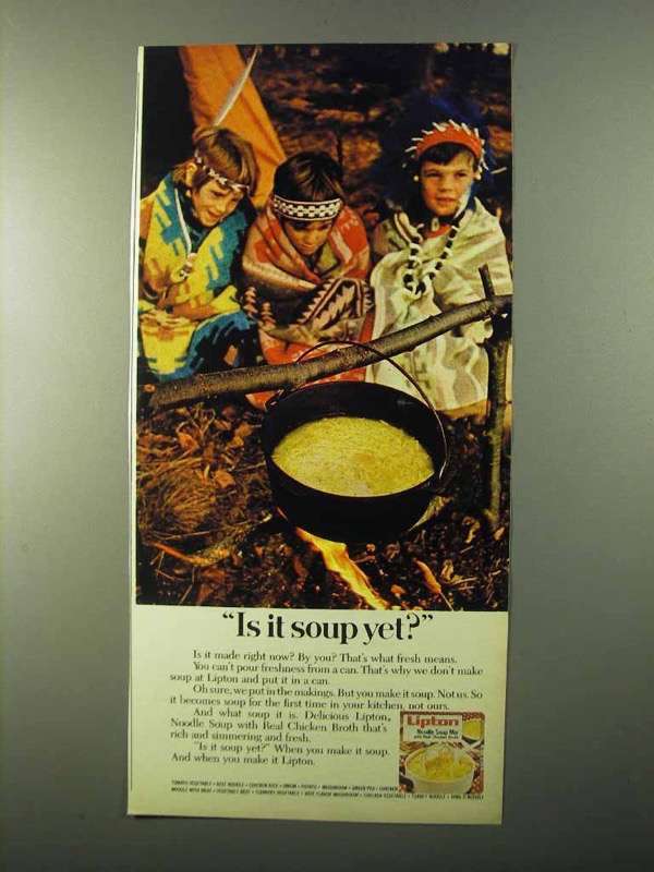 1971 Lipton Noodle Soup Ad - Is it Soup Yet? - $18.49