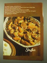 1971 Stouffer&#39;s Frozen Foods Ad - Shopping Cooking - $18.49