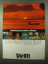 1971 Tahiti Tourism Ad - Anything&#39;s Possible - £14.74 GBP