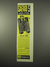 1974 Tasco Safari 5 Binoculars Ad - Roof Prism - $18.49