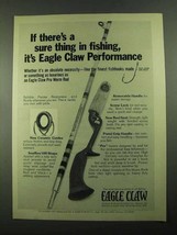 1976 Eagle Claw Pro Worm Rod Ad - There's Sure Thing - £14.55 GBP