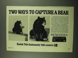 1976 Kodak Tele-Instamatic 608 Camera Ad - A Bear - $18.49