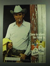 1976 Marlboro Cigarettes Ad - Marlboro Man, Cowboy - NICE - £14.76 GBP