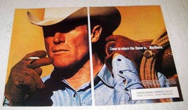 1991 2-page Marlboro Cigarettes Ad - Marlboro Man, Cowboy - NICE - £14.56 GBP
